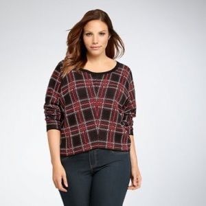 Torrid plaid cropped sweater